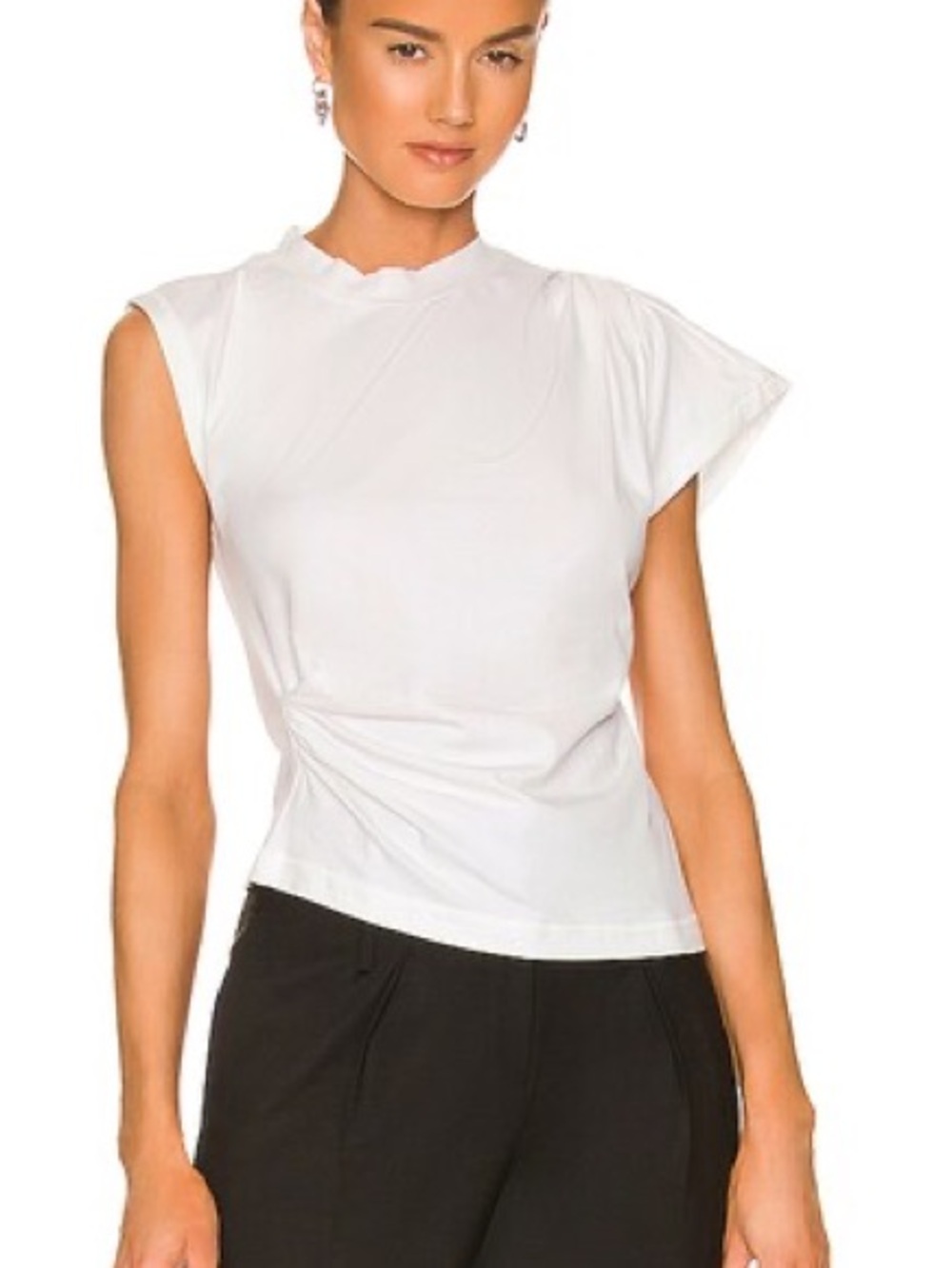 IRO Charron PURPLE Cap-Sleeve Asymmetrical Tee sz S